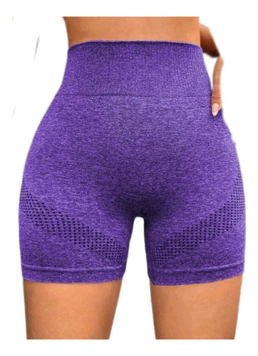 Short Deportivo Con Frunce Deportivo Fitness Violeta