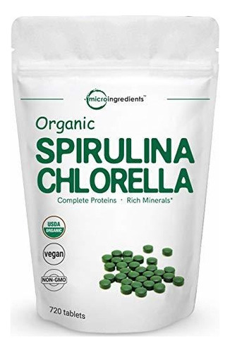 Clorella Y Espirulina Organica 3000mg, 720 Tabletas
