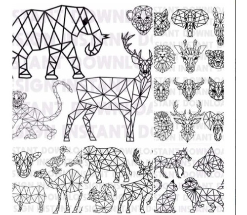 Vectores 32 Figuras Geométricas Animales Corte Láser Z050