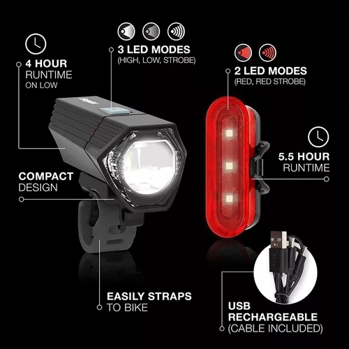 Moderna Luz Para Bicicleta Delantera Potente Recargable Led