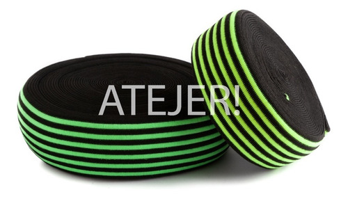 Imagen 3 de 5 de Elástico Rayado Fluo Fb I21 De 75mm X 10 Mts Ideal Cotillón