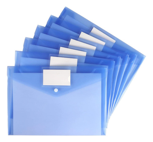 6 Sobres Plasticos Transparente Azul  Tamaño Carta/a4