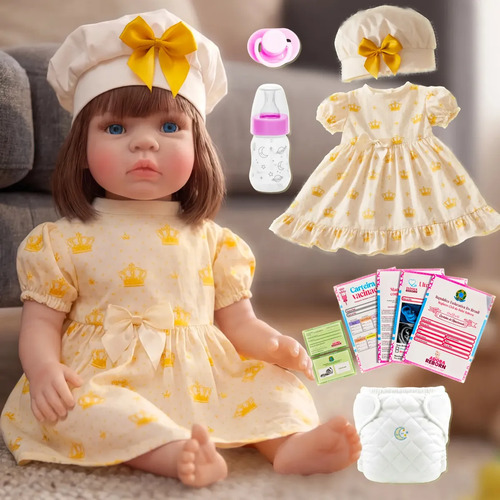 Boneca Bebê Reborn Silicone Realista Pode Dar Banho