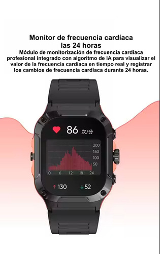 Reloj Smartwatch Lg105 Gps Integrado Amoled Sumergible 5 Atm Negro Deportivo Malla De Silicona Negra Bisel Negro