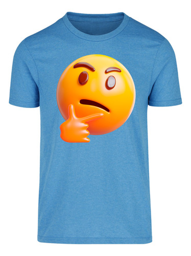 Playera Hombre Jaspeada Personalizada Emoji Pensando