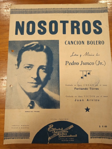 Nosotros Junco Jr Bolero Partitura