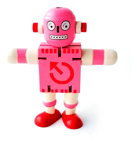 Juguete Robots De Madera Articulados Didactico Para Niños 