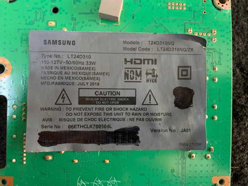 Tarjeta Main Samsung T24d310nq Vers.ja01 (Usado)