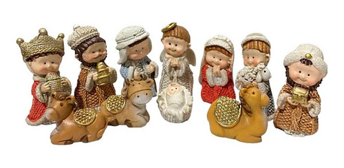 Pesebre Mini De 4 Cm Con 11 Figuras Infantil 