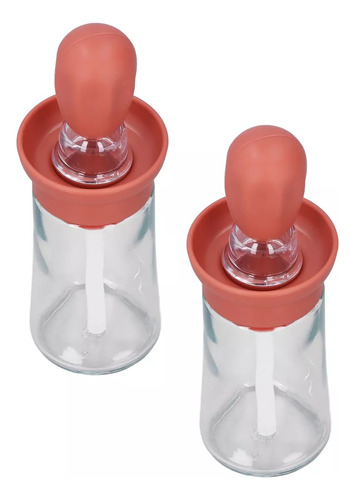 Dispensador De Aceite Con Brocha De Silicona Botella Vidrio