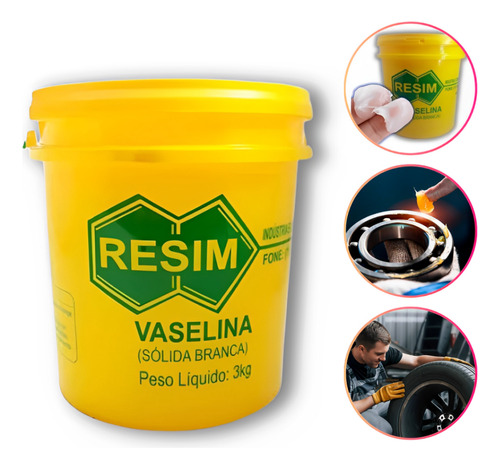 Balde Vaselina Sólida Industrial Resim Com 3kg