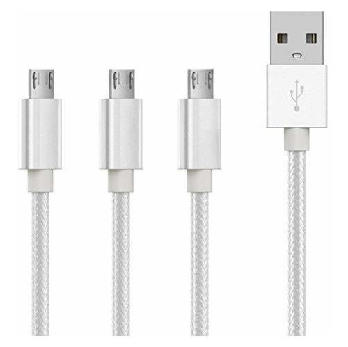 Trabajo Micro Usb Cable 3 Pack 6ft Largo Androide Lffzx