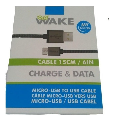 Cable Wake 15 Cm Color Negro Nylon Microsd 