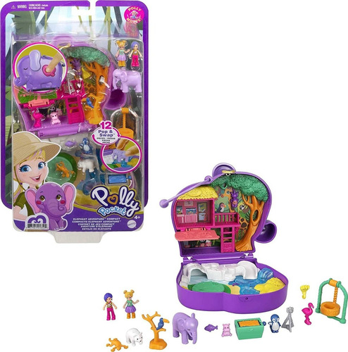 Muñeca Polly Pocket Big Pocket World Elephant Zoo Compact