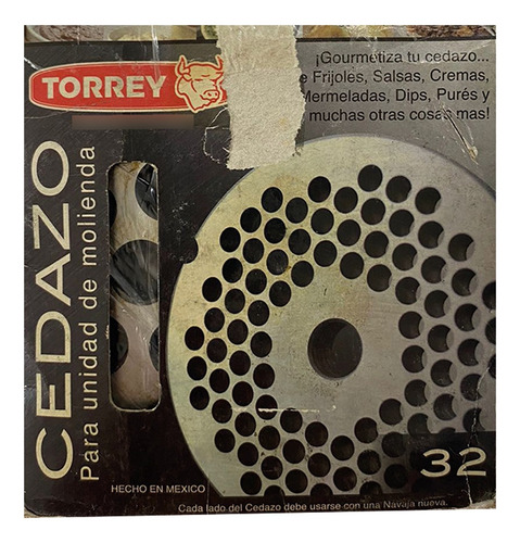 Cedazo De 1/2 Para Molino 32 Acero Inoxidable, Marca Torrey