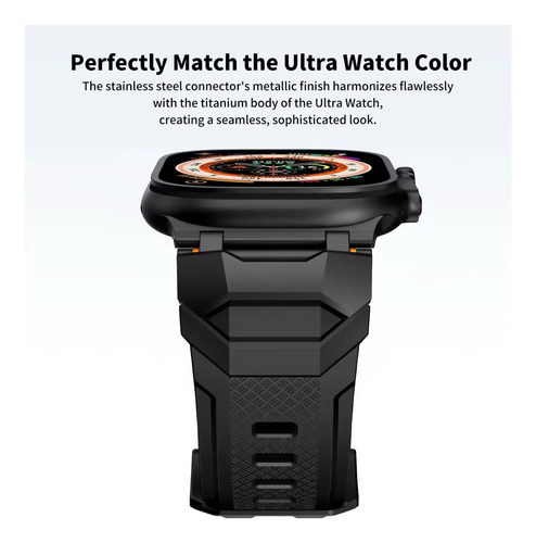 Vapho Correa Deportiva De Lujo Para Apple Watch A11 Negro 42/44/45/46/49 Mm