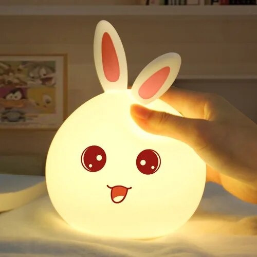 Lámpara De Conejo Rosa, Espanta Cuco Silicona -led Usb 8 Luz