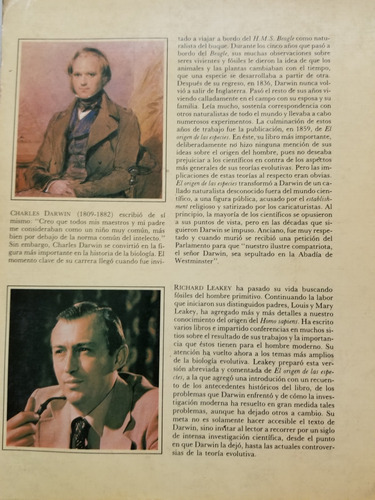 A5 El Origen De Las Especies, Charles Darwin (Usado)