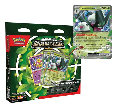 Cartas Pokémon Box Baralho De Batalha Deluxe Copag Meowscarada Ex