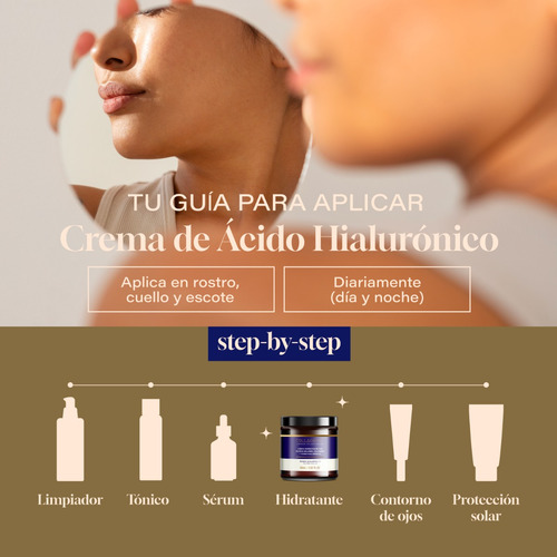 Imagen 4 de 7 de Crema Hidratante Facial 60ml. 3% Acido Hialuronico Colageno