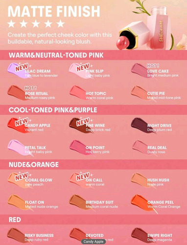 Rubor Liquido Color Bloom Manzana Dulce Sheglam Rojo