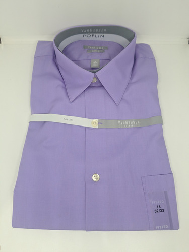 * Camisa Hombre Talla 16 32/32 Van Heusen Fitted Lila