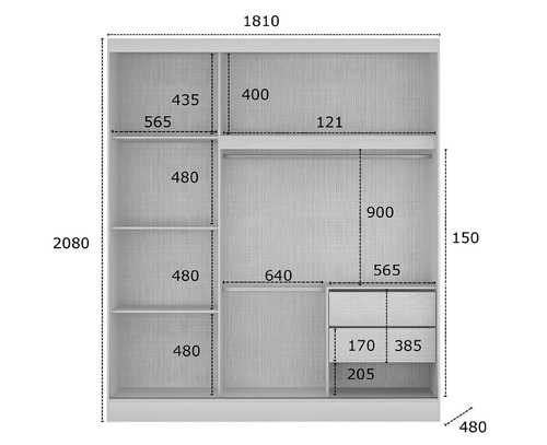 Imagem 3 de 3 de Guarda Roupa Ônix Novo, 2 Portas - Novo Horizonte