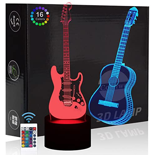 Lámpara 3d De Ilusión De Guitarra Led, Cambio De 16 C...