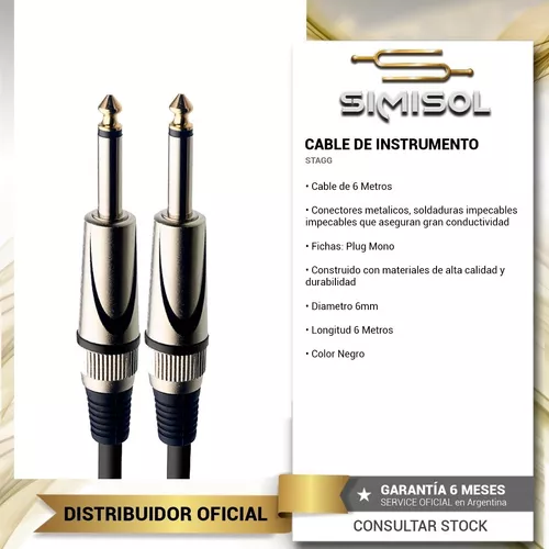 Cable guitarra Stagg 6 Metros — Coutinho