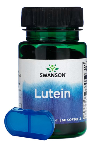 Luteina 20mg Swanson 60 Softgels + Porta Cápsulas Sabor Sem Sabor