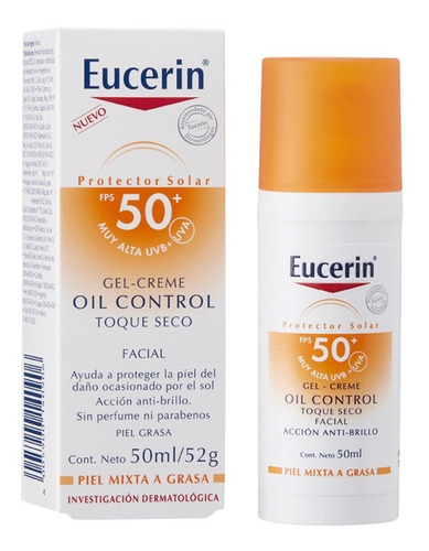 Eucerin Sun Gel-crema Oil Control Toque Seco Fps 50+  50ml