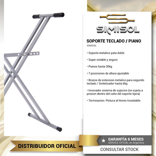 Imagen 2 de 5 de Soporte Teclado Piano Organo Tijera Doble Regulable - Envio