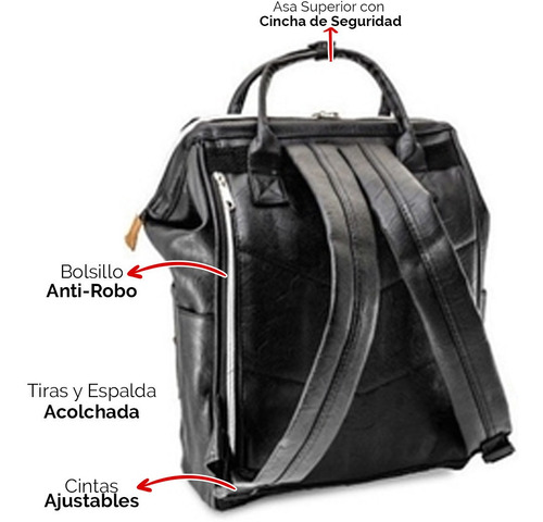 Imagen 4 de 8 de Cartera Mochila Everlast Original Mujer Anti-robo Urbana
