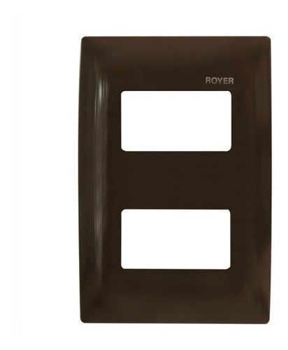 Placa De 2 Módulos Con Soporte Color Chocolate Royer 100