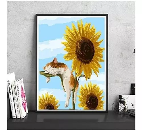 Pintura por números para adultos, kit de pintura al óleo de lienzo para  principiantes, kit de pintura por número para adultos con pinceles,  decoración de pared, flor de 16.0 x 20.0 in