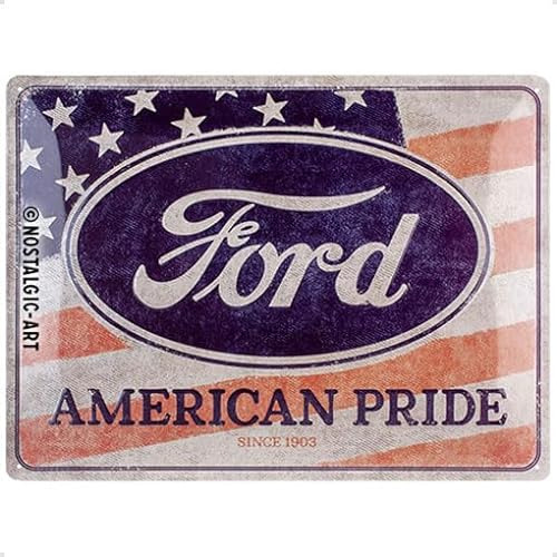 Cartel Retro De Lata, Ford  Bandera De Estados Unido...