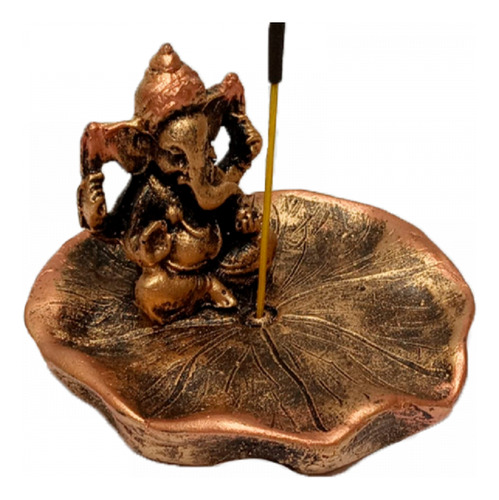 Incensário De Resina Pratinho Folha Ganesha 8cm