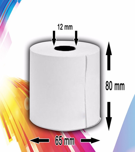 Rollos Térmicos 80 X 65 Mm Blanco Unidad Paq/10