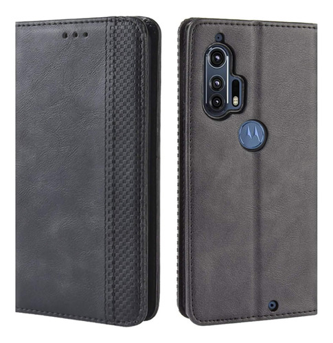 Funda Wallet Flip Para Moto Edge Plus Con Tarjetero