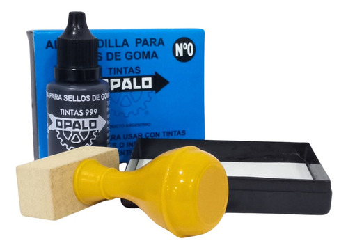 Sellos Personalizados 3 Líneas + Almohadilla Y Tinta Tinta Marrón Exterior Marrón Claro
