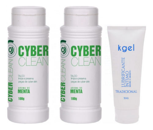 Kit Talco Conservar Limpar Cyber Skin + Lubrificante 