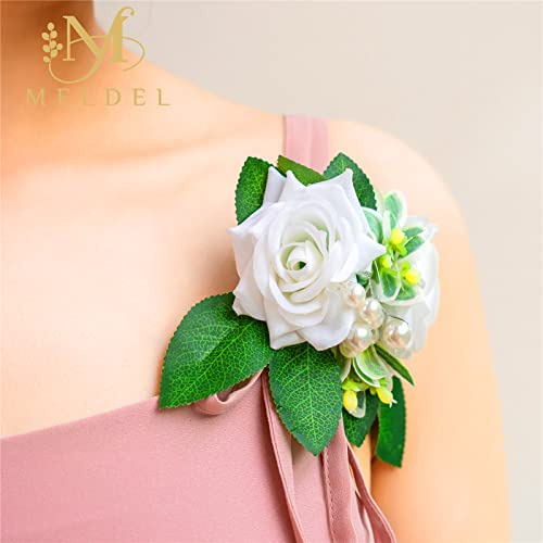 Conjunto De Pulsera Y Prendedor Blanco Meldei, Juego De 2, P