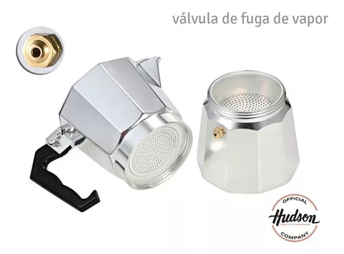 Cafetera Aluminio Hudson Gris Estilo Italiana 9 Tazas