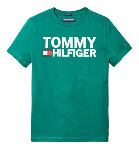 Camiseta Niño Tommy Hilfiger Jeans Talla 8 Color Verde