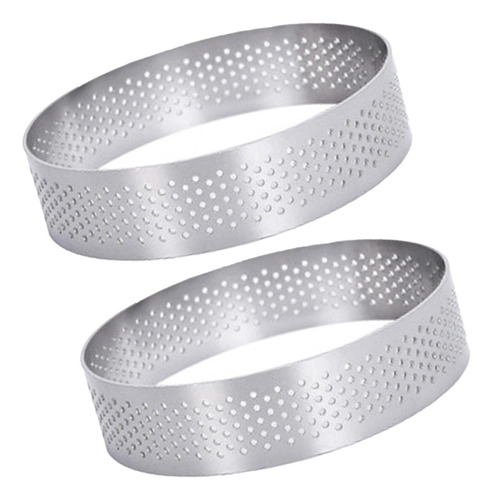 3 Juego De 2 Anillos Para Mousse, Molde Perforado 10cm