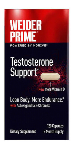 Testosterone Support Weider Prime 120 Cápsulas Envío Gratis*