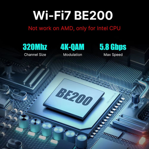Tarjeta De Red Fenvi Be8800rgb 8774mbps Wifi 7 2,4g/5g/6ghz