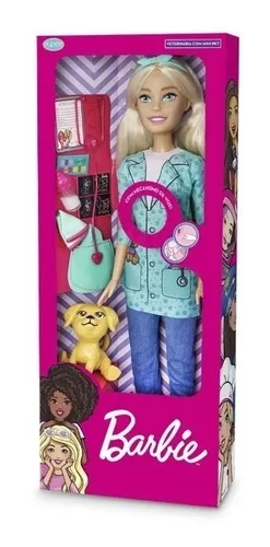 Boneca Barbie Veterinária 70 Cm Grande Divertida Lançamento