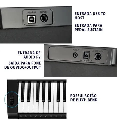 Kit Teclado Casio Ctk-3500 61 Teclas Sensíveis Com Estante | Frete