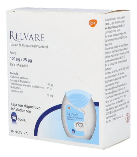 Relvare 100 Mcg / 25 Mcg Inhalador 30 Dosis